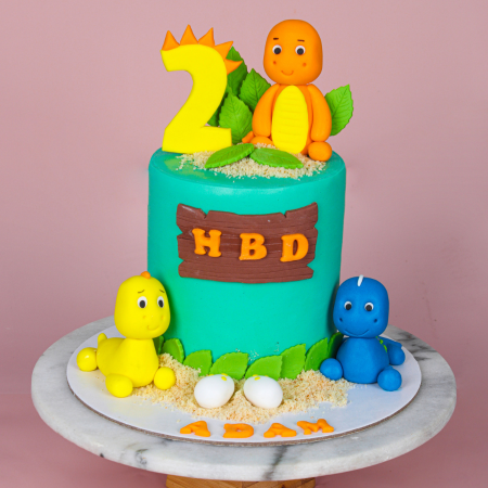 Green Dinosaur Kids Cake