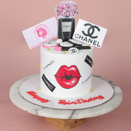 Women White Chanel Cake